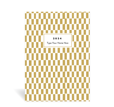 A5 2024 Vertical Weekly Diary - Pattern - Mustard