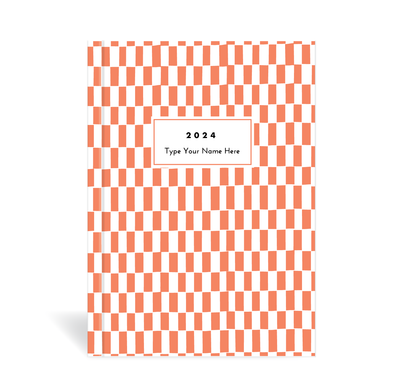 A5 2024 Vertical Weekly Diary - Pattern - Terracotta