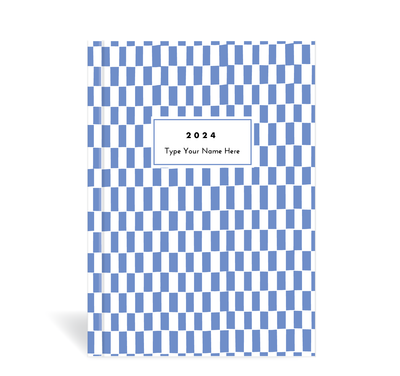 A5 2024 Vertical Weekly Diary - Pattern - Cornblue