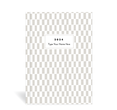 A5 2024 Vertical Weekly Diary - Pattern - Grey
