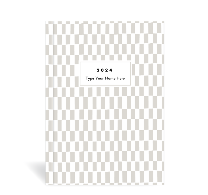 A5 2024 Vertical Weekly Diary - Pattern - Grey