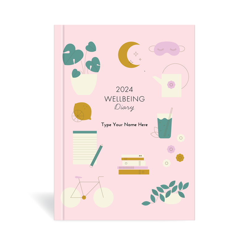 A5 2024 Wellbeing Diary - Pink