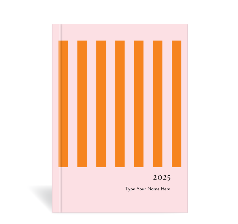 A5 2025 Weekly Spread Diary - Blush Stripe