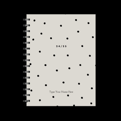 A5 Spiral 24/25 Mid-Year Diary - Dots - Grey