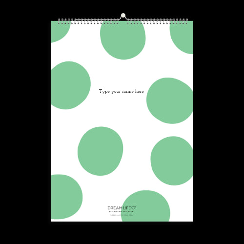 A3 Family Calendar - Dot - Apple Green