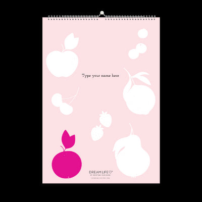 A3 Family Calendar - Fruits - Pink