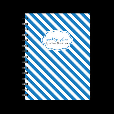 A5 Spiral Mid-Year Diary - Stripe - Blue