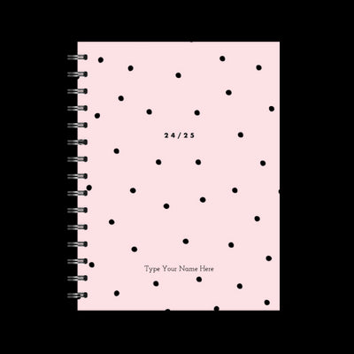 A5 Spiral 24/25 Mid-Year Diary - Dots - Pink