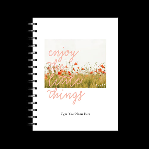 A5 Spiral 24/25 Mid-Year Diary - Poppies