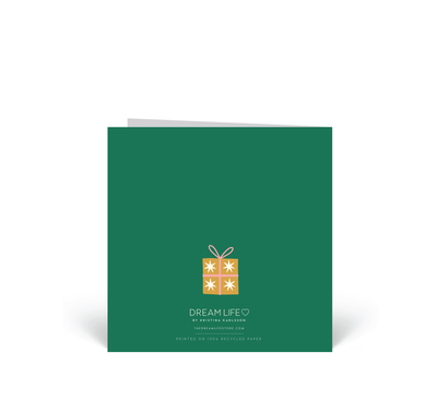 Personalised Christmas Cards 10 Pack - Merry Christmas - Green