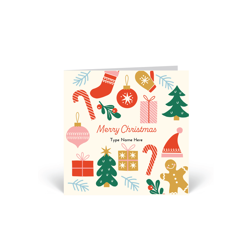 Personalised Christmas Cards 10 Pack - Merry Christmas