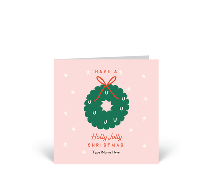 Personalised Christmas Cards 10 Pack - Have a Holly Jolly Christmas