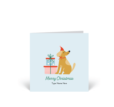 Personalised Christmas Card - Merry Christmas - Blue