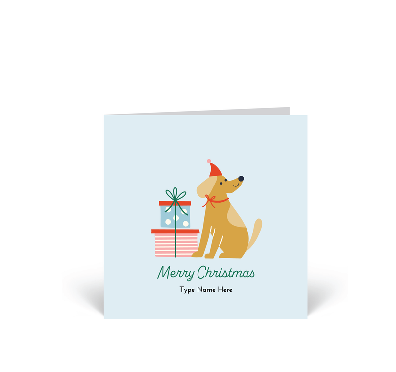 Personalised Christmas Cards 10 Pack - Merry Christmas - Blue