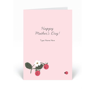 Personalised Card - Happy Mother's Day - Smultron - Pink