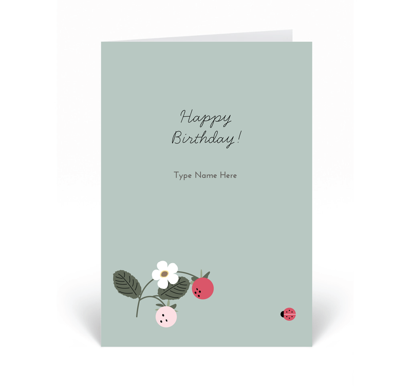 Personalised Card - Happy Birthday - Smultron - Green