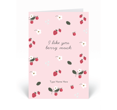 Personalised Card - I Like You Berry Much - Pink