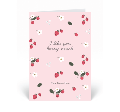 Personalised Card - I Like You Berry Much - Pink