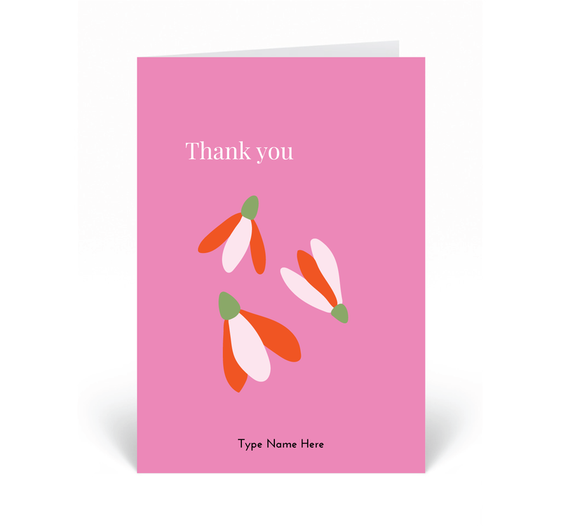 Personalised Card  - Thank You - Sippa - Pink