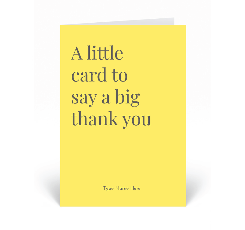 Personalised Card  - A Little Card To Say - Yellow