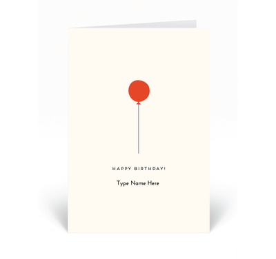 Personalised Card  - Happy Birthday - Balloon - Red
