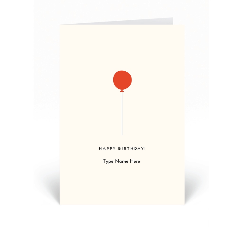 Personalised Card  - Happy Birthday - Balloon - Red