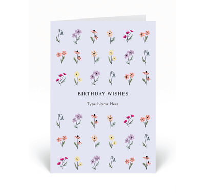 Personalised Card  - Happy Birthday - Äng - Purple