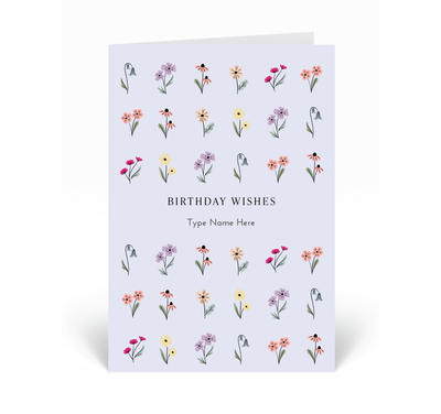 Personalised Card  - Happy Birthday - Äng - Purple