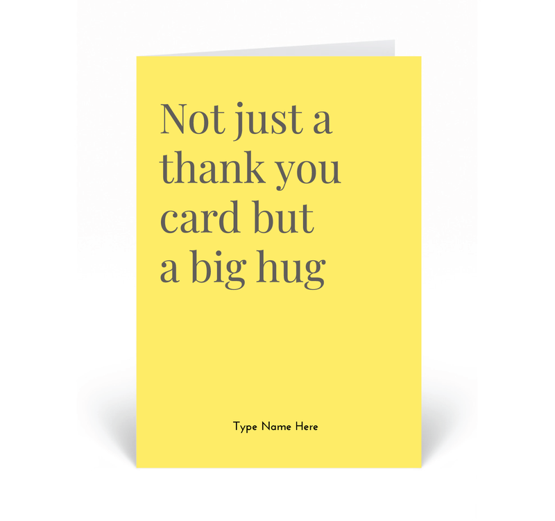 Personalised Card  -Not Just A Thank You - Yellow