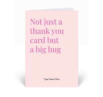 Personalised Card - Not Just A Thank You Card - Pink