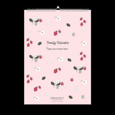 A3 Family Calendar - Berries - Pink
