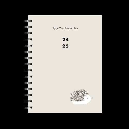 A5 Spiral 24/25 Mid-Year Diary - Igelkott - Grey