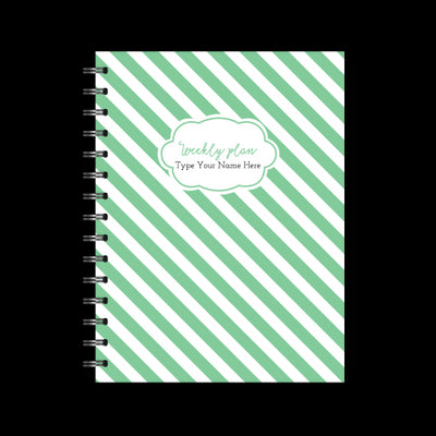 A5 Spiral Mid-Year Diary - Stripe - Apple Green