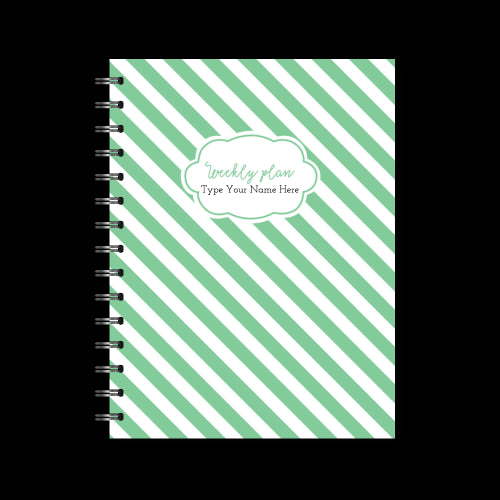A5 Spiral Mid-Year Diary - Stripe - Apple Green