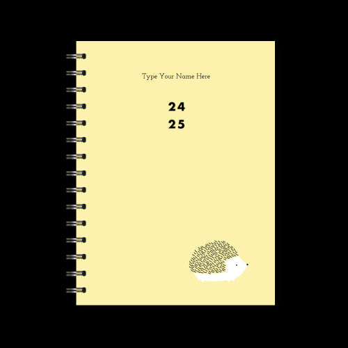 A5 Spiral 24/25 Mid-Year Diary - Igelkott - Yellow