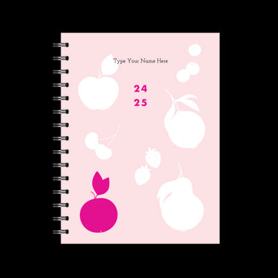 A5 Spiral Mid-Year Diary - Fruits - Pink