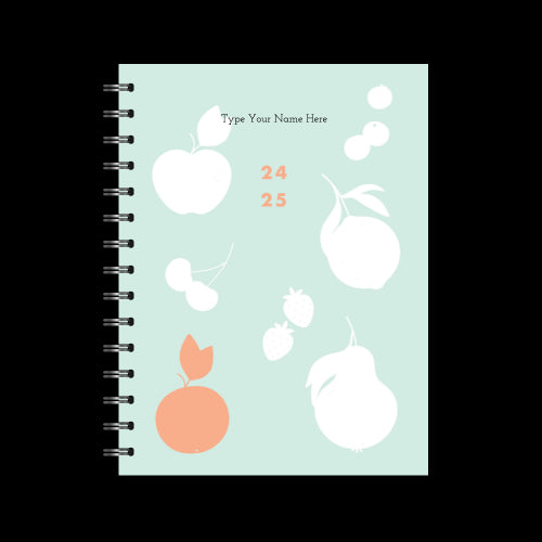 A5 Spiral 24/25 Mid-Year Diary - Fruits - Mint