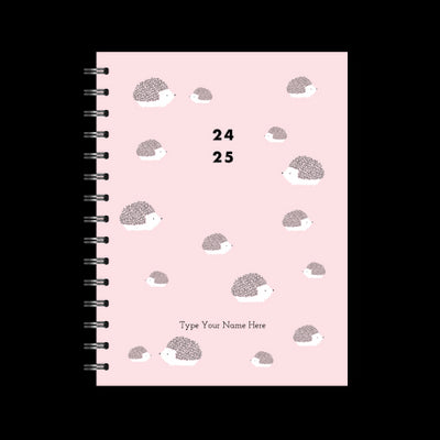 A5 Spiral Mid-Year Diary - Igelkott - Pink