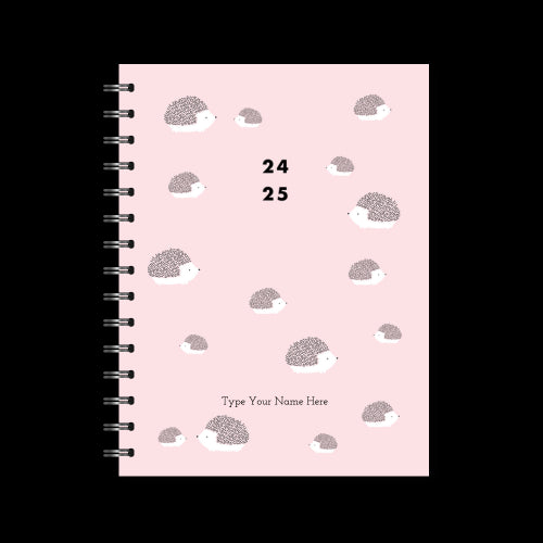 A5 Spiral 24/25 Mid-Year Diary - Igelkott - Pink