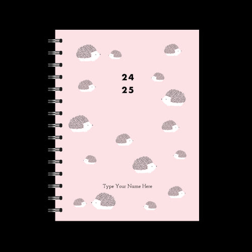 A5 Spiral Mid-Year Diary - Igelkott - Pink