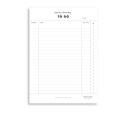 A4 To Do Notepad