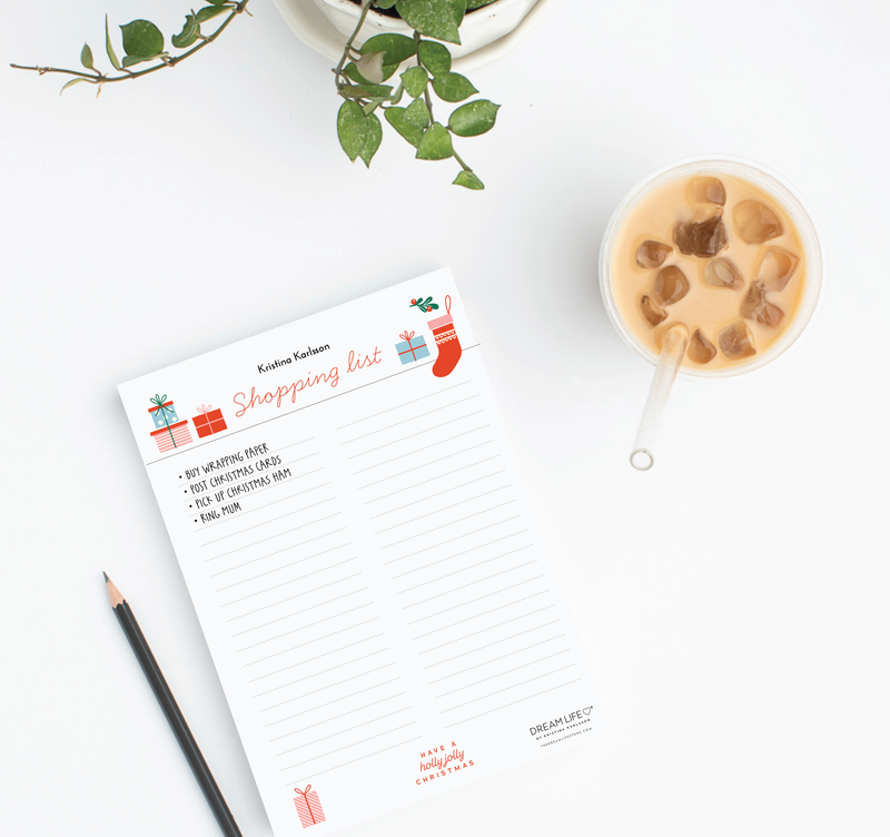 A5 Shopping List with Magnet  - Christmas