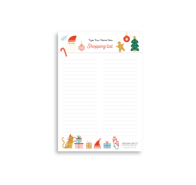 A5 Shopping List with Magnet - Santa
