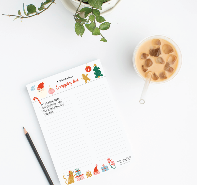 A5 Shopping List with Magnet - Santa