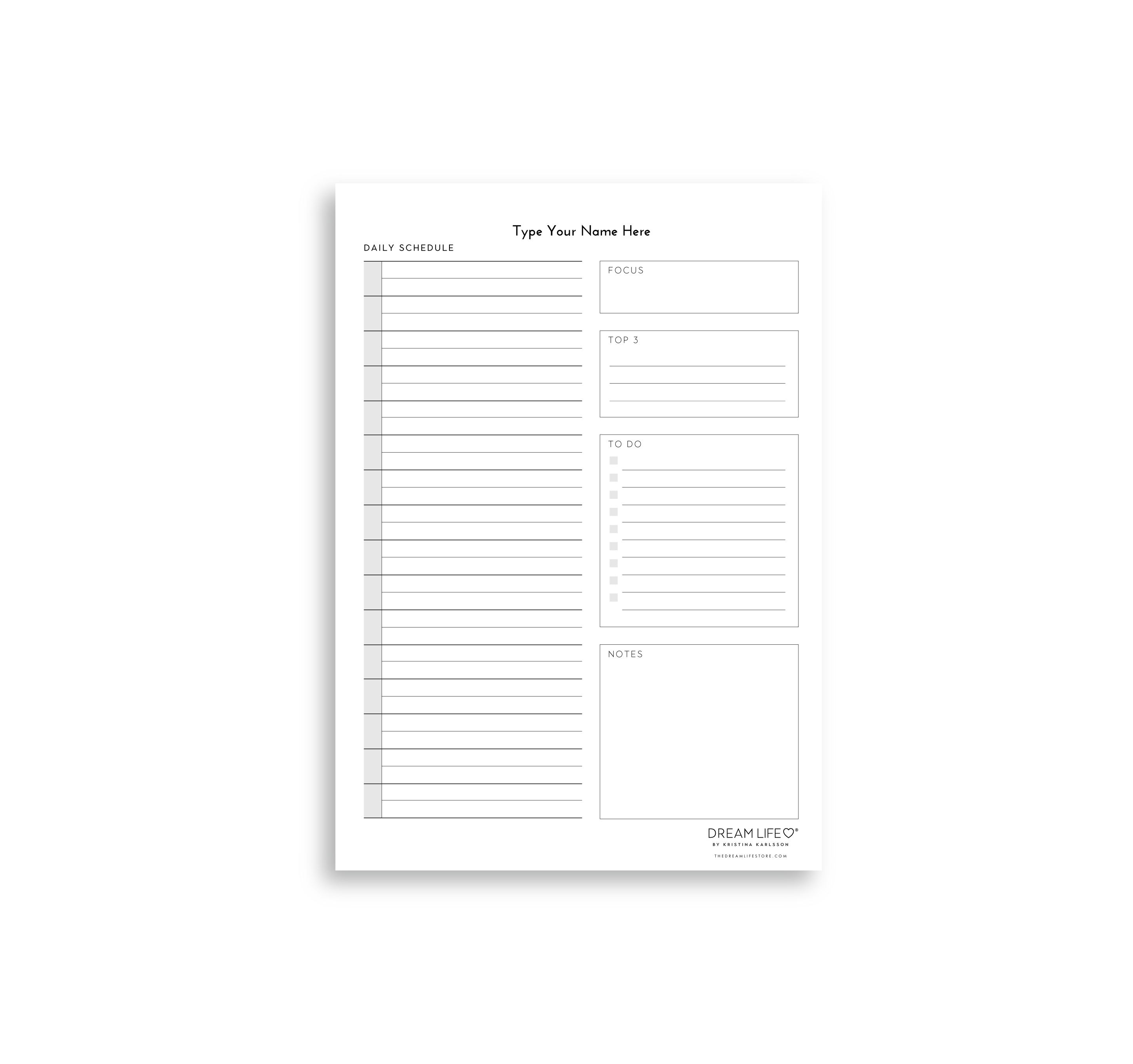 A5 Daily Schedule Notepad – Dream Life