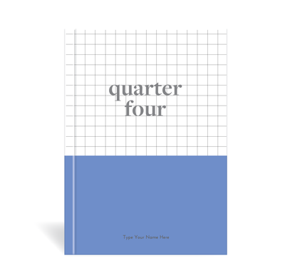A5 Journal - Daily Progress - Quarter Four - Blue