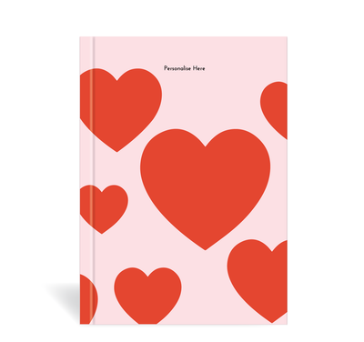 A5 Journal - Big Hearts - Pink