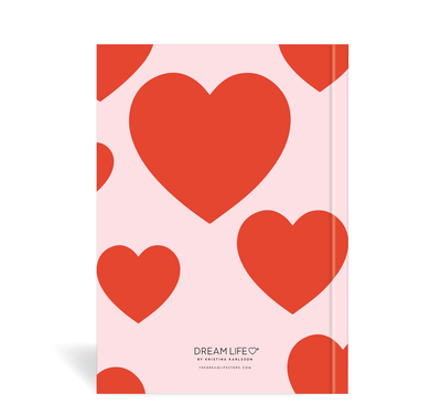 A5 Journal - Big Hearts - Pink