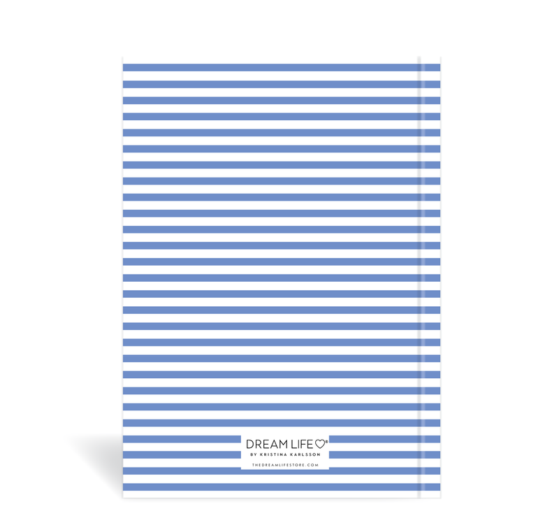 A5 Journal - Stripe Heart - Blue