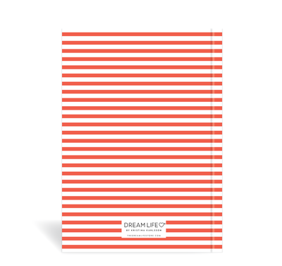 A5 Journal - Stripe Heart - Red